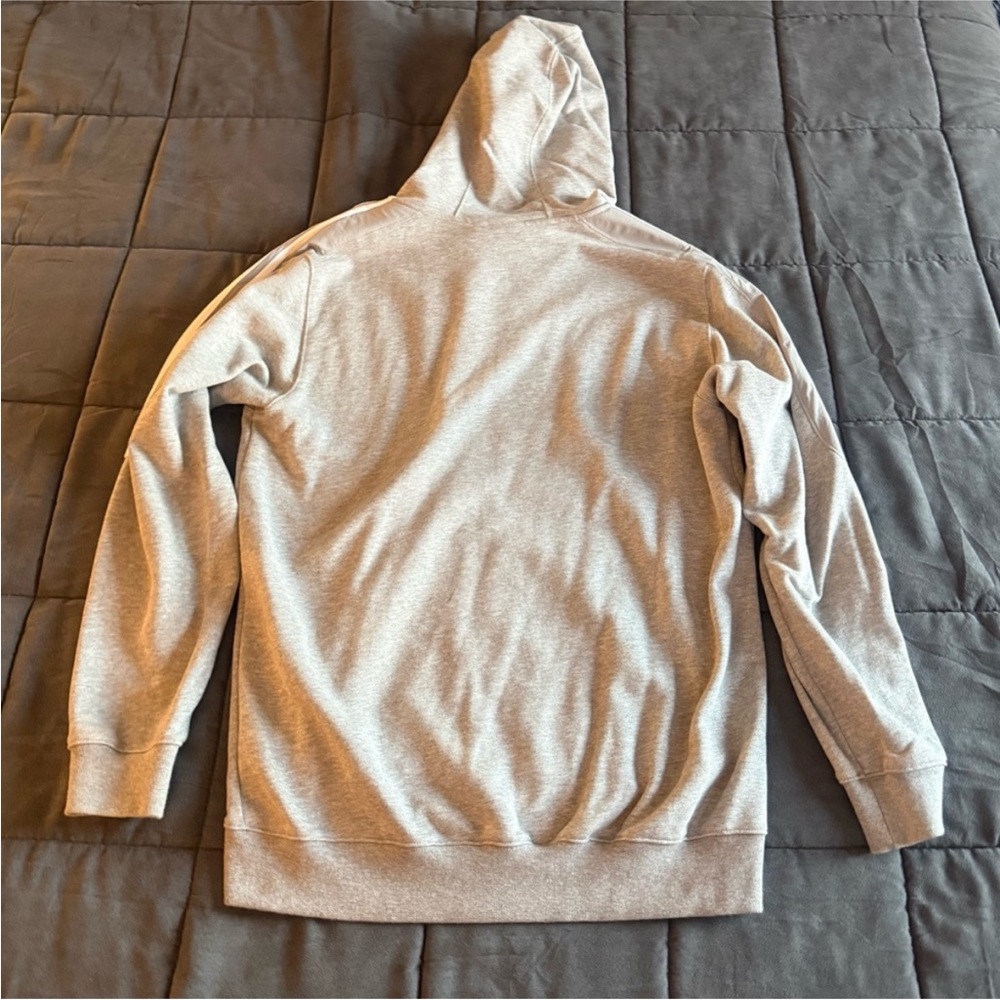 Adidas Men's Light Gray Zip-Up Hoodie - Picture 6 of 7